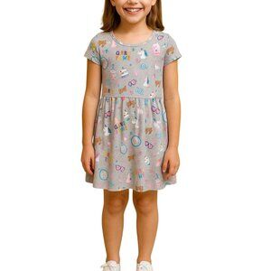 Wonder Nation Kids Unicorn Graphic Short Sleeve Dress Large (10/12)